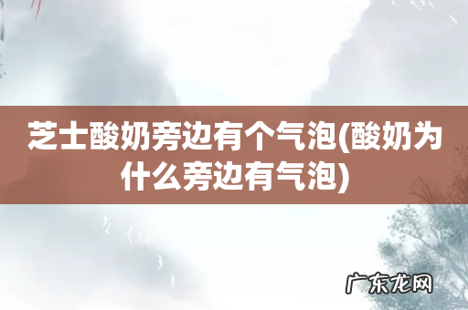 酸奶为什么旁边有气泡 芝士酸奶旁边有个气泡