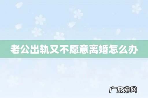 老公出轨又不愿意离婚怎么办