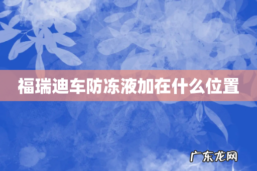 福瑞迪车防冻液加在什么位置