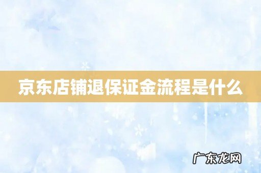 京东店铺退保证金流程是什么