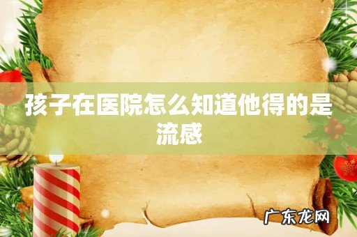 孩子在医院怎么知道他得的是流感