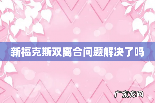 新福克斯双离合问题解决了吗
