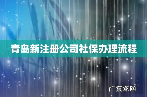 青岛新注册公司社保办理流程