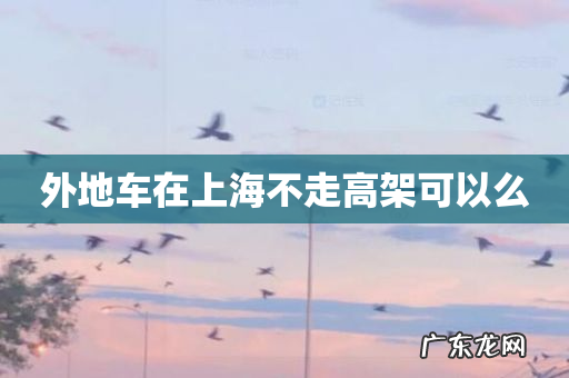 外地车在上海不走高架可以么