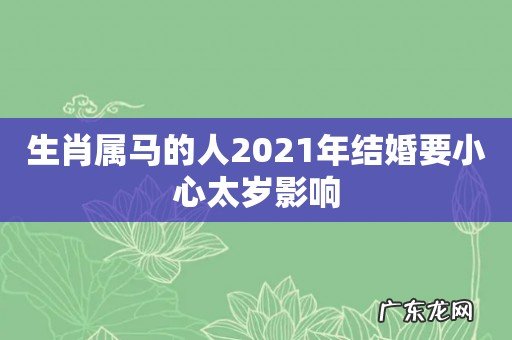 生肖属马的人2021年结婚要小心太岁影响