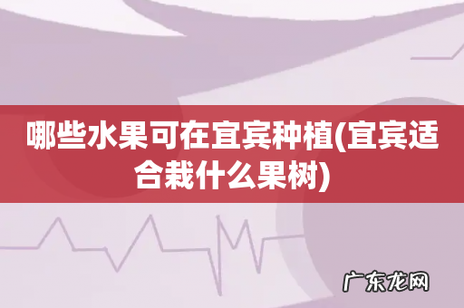 宜宾适合栽什么果树 哪些水果可在宜宾种植