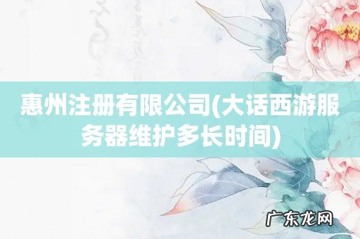 大话西游服务器维护多长时间 惠州注册有限公司