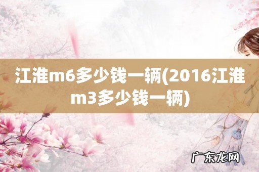 2016江淮m3多少钱一辆 江淮m6多少钱一辆
