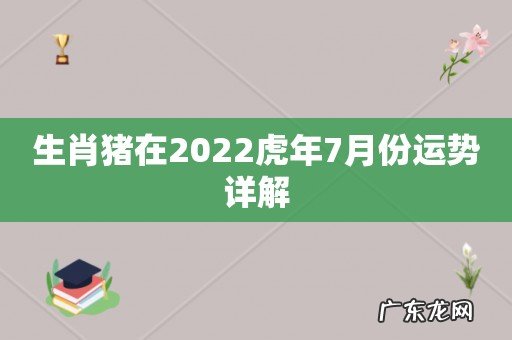 生肖猪在2022虎年7月份运势详解