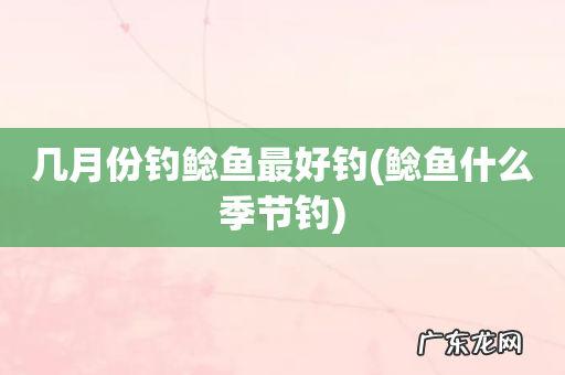 鲶鱼什么季节钓 几月份钓鲶鱼最好钓