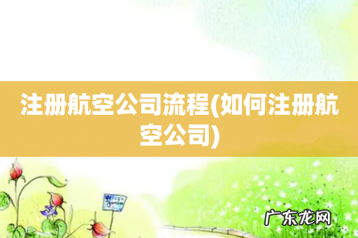 如何注册航空公司 注册航空公司流程