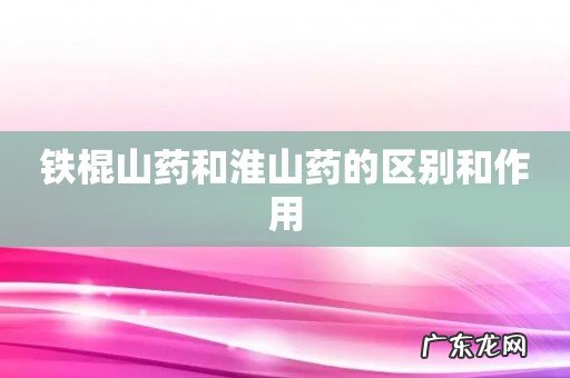 铁棍山药和淮山药的区别和作用