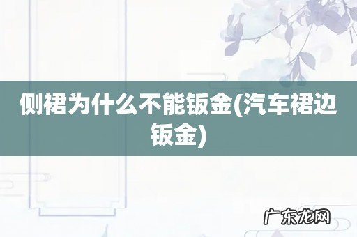 汽车裙边钣金 侧裙为什么不能钣金