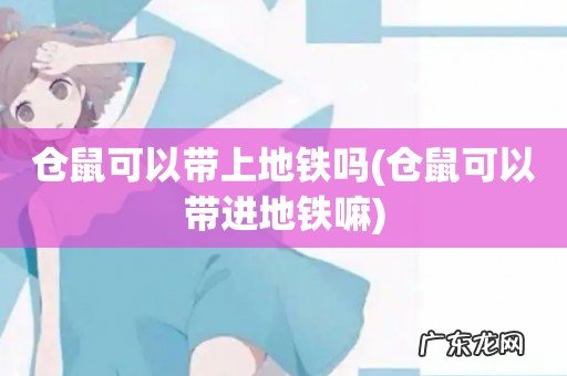 仓鼠可以带进地铁嘛 仓鼠可以带上地铁吗