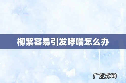 柳絮容易引发哮喘怎么办