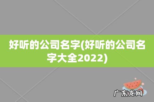 好听的公司名字大全2022 好听的公司名字