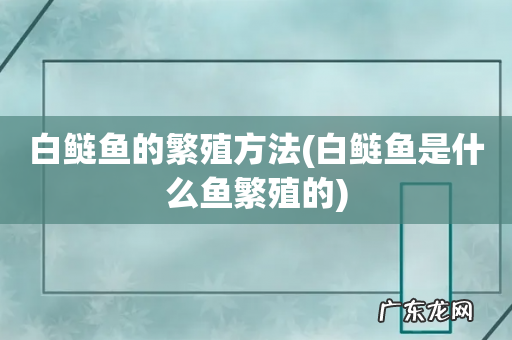 白鲢鱼是什么鱼繁殖的 白鲢鱼的繁殖方法