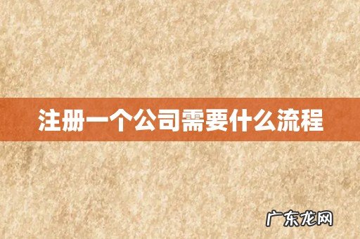 注册一个公司需要什么流程