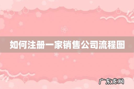 如何注册一家销售公司流程图