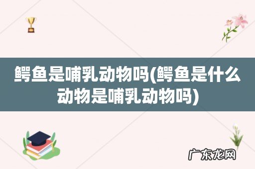 鳄鱼是什么动物是哺乳动物吗 鳄鱼是哺乳动物吗