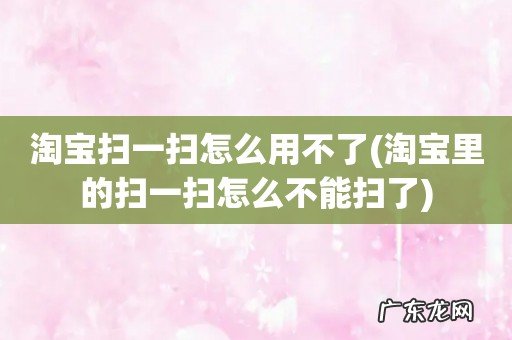 淘宝里的扫一扫怎么不能扫了 淘宝扫一扫怎么用不了
