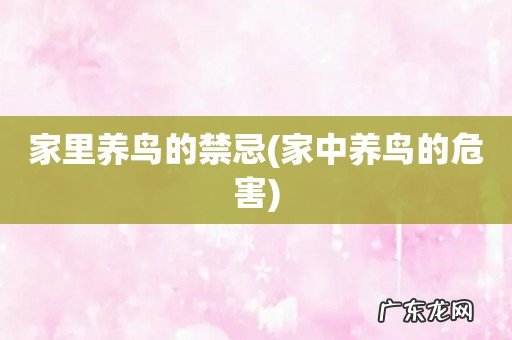 家中养鸟的危害 家里养鸟的禁忌