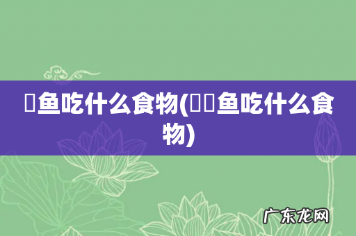 鮟鱇鱼吃什么食物 魟鱼吃什么食物