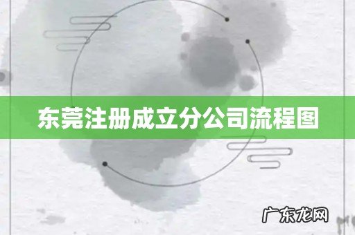 东莞注册成立分公司流程图