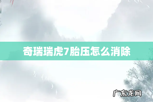 奇瑞瑞虎7胎压怎么消除