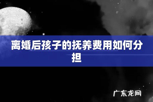离婚后孩子的抚养费用如何分担