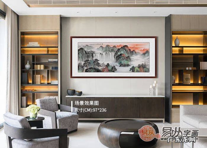 山水画瀑布流向的风水 山水画带瀑布的风水