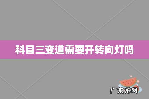 科目三变道需要开转向灯吗