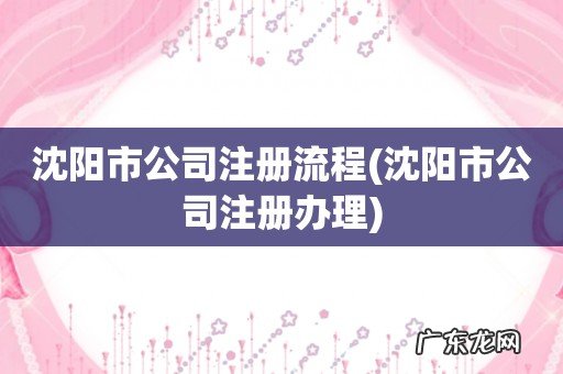 沈阳市公司注册办理 沈阳市公司注册流程
