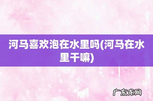 河马在水里干嘛 河马喜欢泡在水里吗