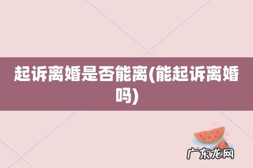 能起诉离婚吗 起诉离婚是否能离