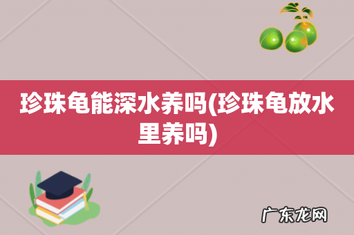 珍珠龟放水里养吗 珍珠龟能深水养吗