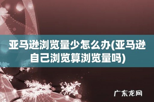 亚马逊自己浏览算浏览量吗 亚马逊浏览量少怎么办