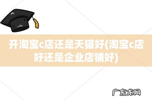 淘宝c店好还是企业店铺好 开淘宝c店还是天猫好