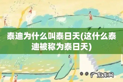 这什么泰迪被称为泰日天 泰迪为什么叫泰日天