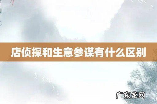 店侦探和生意参谋有什么区别