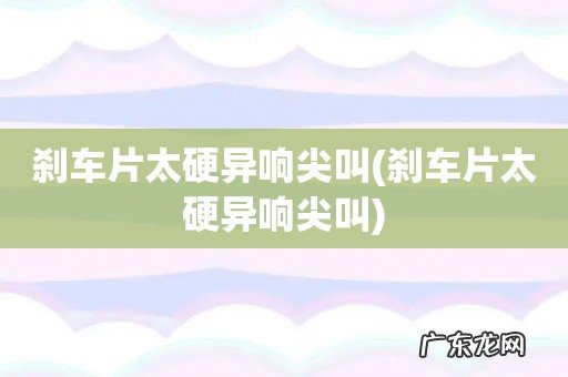 刹车片太硬异响尖叫 刹车片太硬异响尖叫