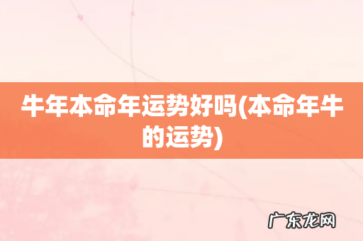 本命年牛的运势 牛年本命年运势好吗