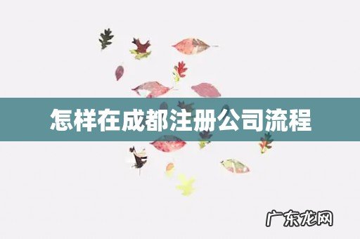 怎样在成都注册公司流程