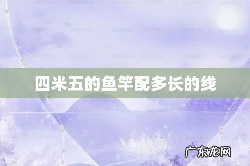 四米五的鱼竿配多长的线