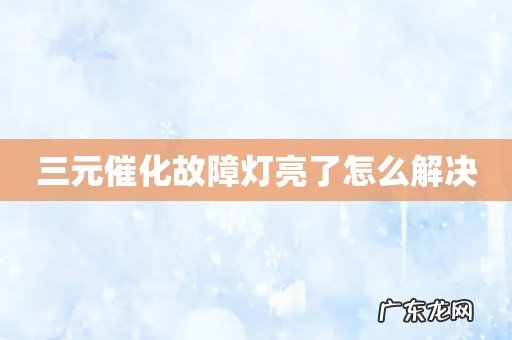 三元催化故障灯亮了怎么解决