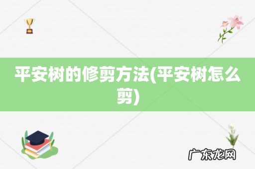 平安树怎么剪 平安树的修剪方法