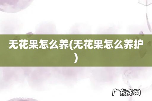 无花果怎么养护 无花果怎么养