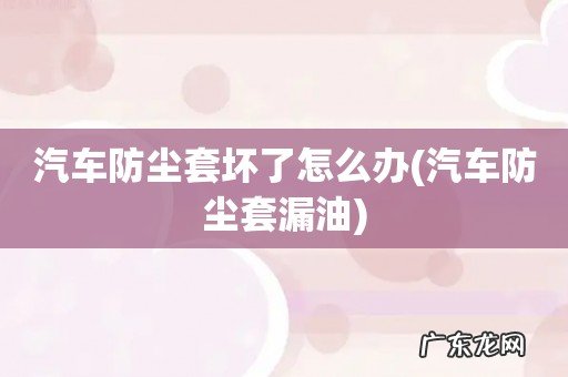 汽车防尘套漏油 汽车防尘套坏了怎么办