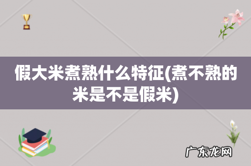 煮不熟的米是不是假米 假大米煮熟什么特征