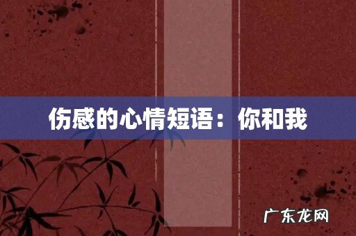 伤感的心情短语:你和我